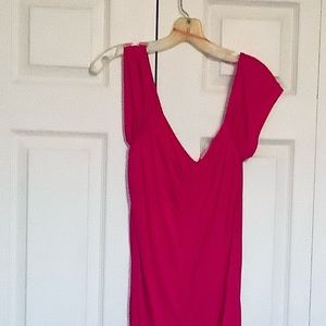 Ambiance Apparel Sleeveless Ruched Dress Fusha Sz M